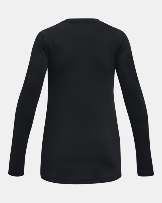 Girls' ColdGear® Crew Long Sleeve, Black, pdpMainDesktop image number 1